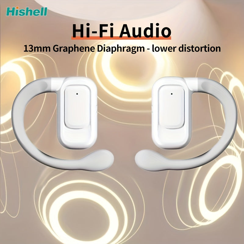 Crystal-Clear Calls, Hishell Real-Time Language Translator Earbuds - 2-Way, Supports 144 Languages, Portable & Rechargeable with App for iOS/Android, Ideal for Travel & Business
