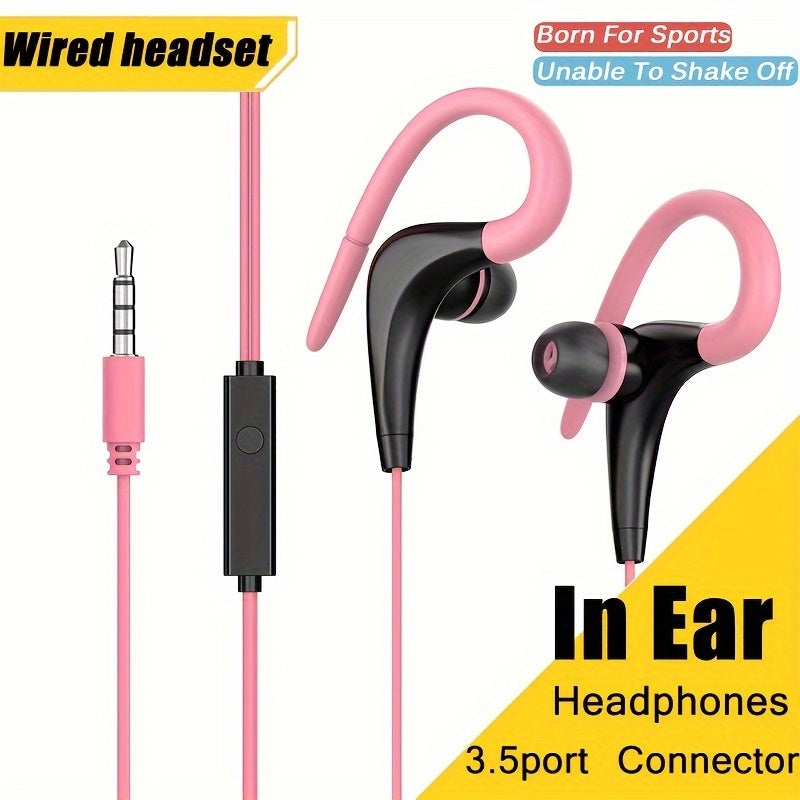 3.5mm Wired Earphones Plus - Noise Isolating, Bass Enhanced, Hands-Free Calling, Sweat-Resistant In-Ear Earbuds with Microphone - Compatible with iPad, iPod, MP3 Players, Android, iOS Smartphones