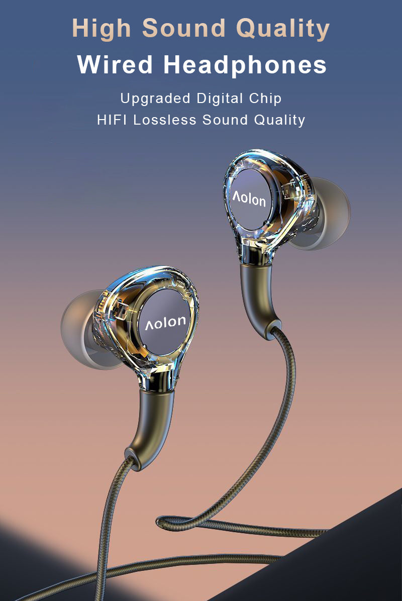 Crystal-Clear Transparent Earbuds - High-Def Wired Gaming Earphones with Noise Cancelling & Secure Fit - Perfect for Sports, HD Audio, Sweat-Resistant