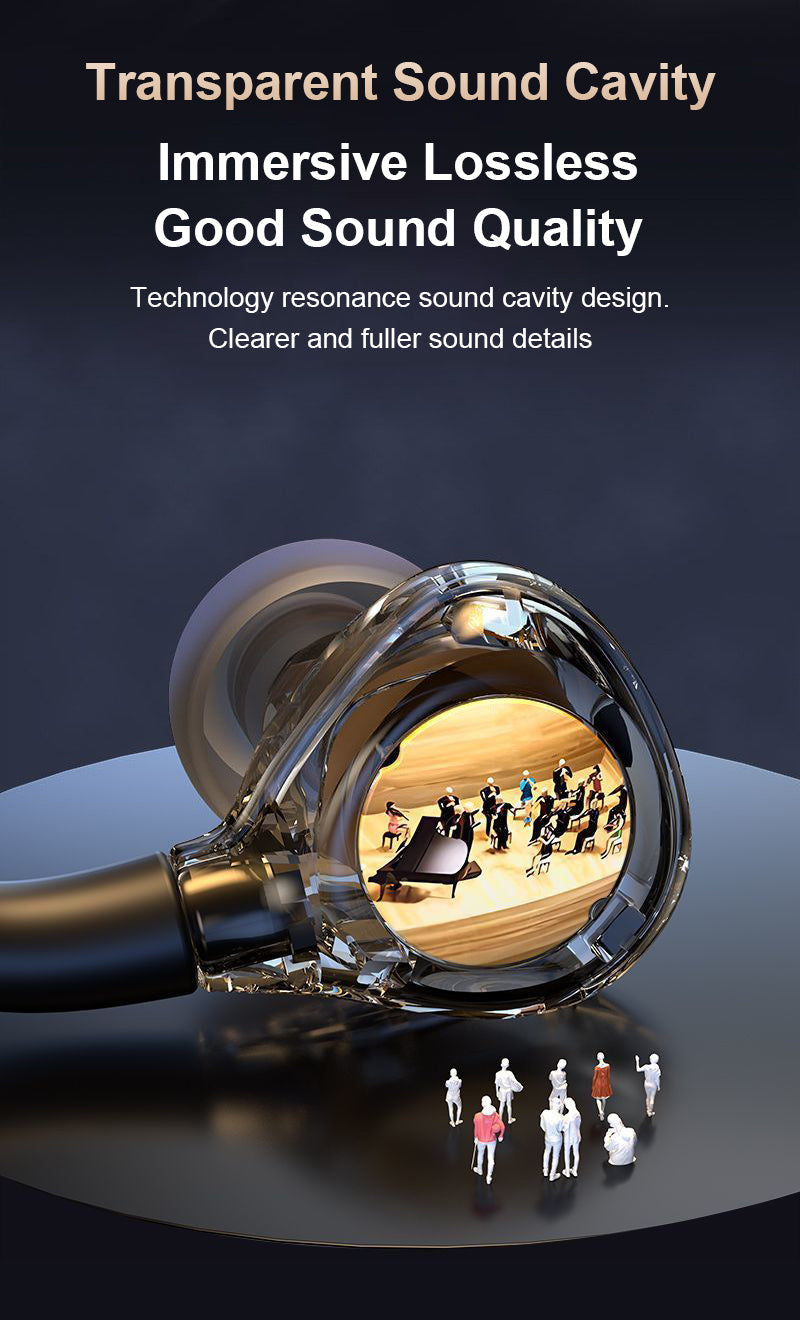 Crystal-Clear Transparent Earbuds - High-Def Wired Gaming Earphones with Noise Cancelling & Secure Fit - Perfect for Sports, HD Audio, Sweat-Resistant