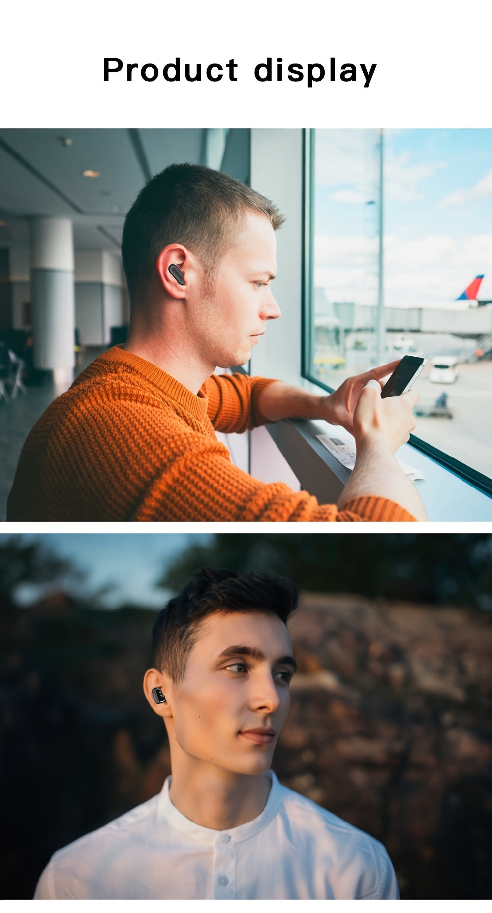 2-in-1 Smart Earphones Watch - Built-in Earbuds, Sports Waterproof, Hands-Free Calling, Compatible with Android and iPhone, Unisex Design for Men and Women