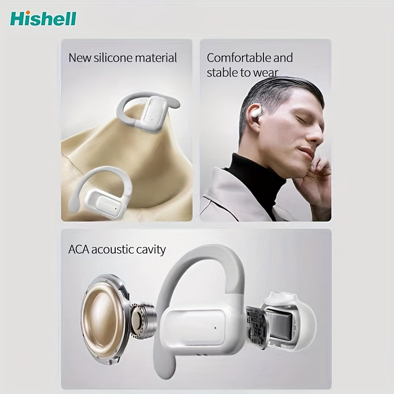 Crystal-Clear Calls, Hishell Real-Time Language Translator Earbuds - 2-Way, Supports 144 Languages, Portable & Rechargeable with App for iOS/Android, Ideal for Travel & Business