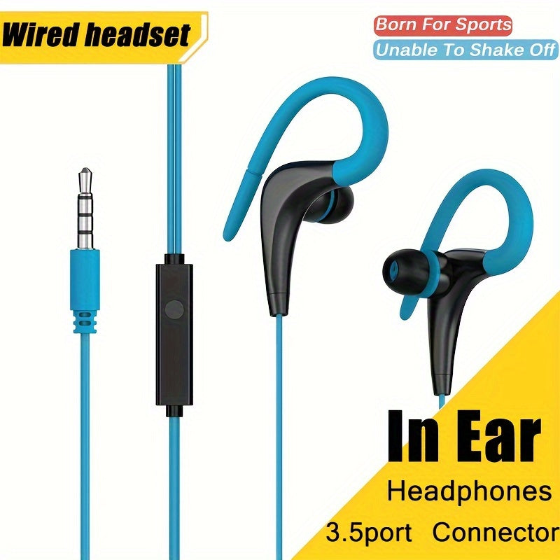 3.5mm Wired Earphones Plus - Noise Isolating, Bass Enhanced, Hands-Free Calling, Sweat-Resistant In-Ear Earbuds with Microphone - Compatible with iPad, iPod, MP3 Players, Android, iOS Smartphones