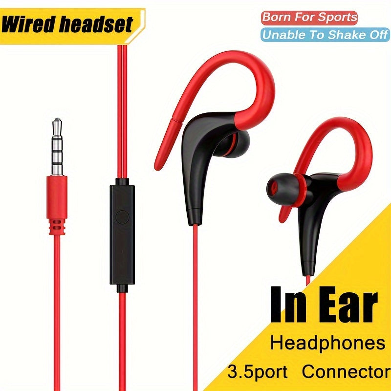 3.5mm Wired Earphones Plus - Noise Isolating, Bass Enhanced, Hands-Free Calling, Sweat-Resistant In-Ear Earbuds with Microphone - Compatible with iPad, iPod, MP3 Players, Android, iOS Smartphones