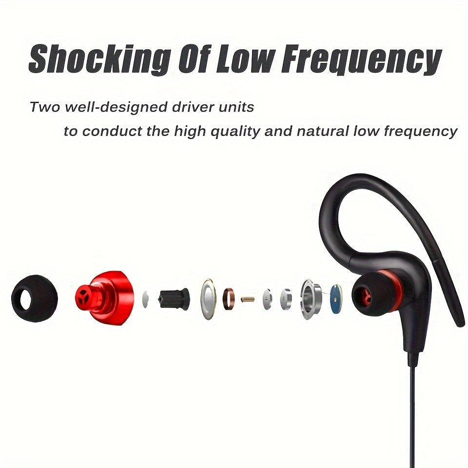 3.5mm Wired Earphones Plus - Noise Isolating, Bass Enhanced, Hands-Free Calling, Sweat-Resistant In-Ear Earbuds with Microphone - Compatible with iPad, iPod, MP3 Players, Android, iOS Smartphones