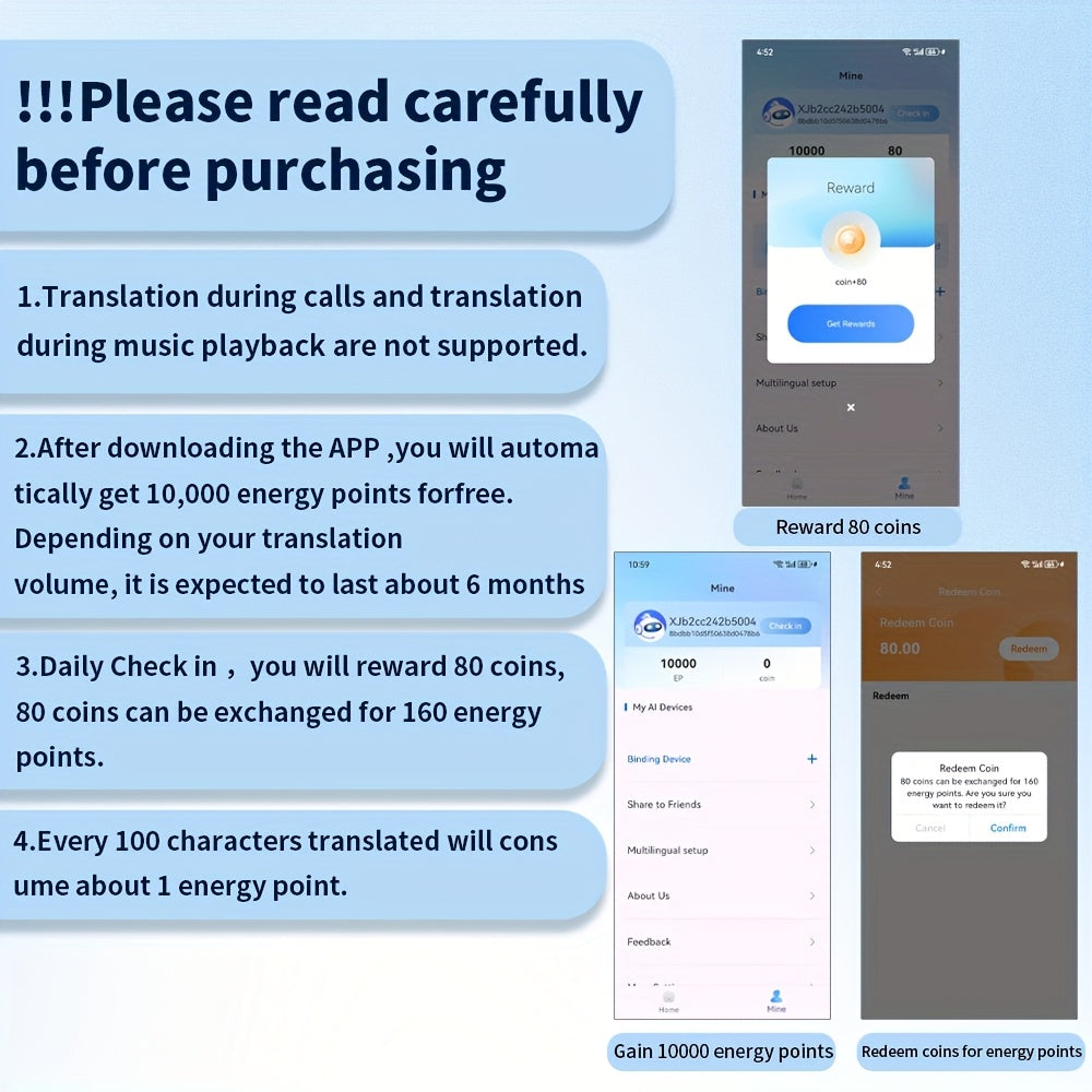 GREATWALL 2025 AI Translator Earbuds New Three-screen Intelligent Digital Display Power Wireless Earphones, High-end Fashionable Mirror Earphones, Sports Game Music Earphones