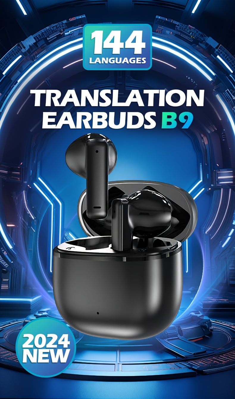 144 Languages Wireless Translation Earbuds: Real-time Translator With Rechargeable Battery For Travel, Social Media, And More