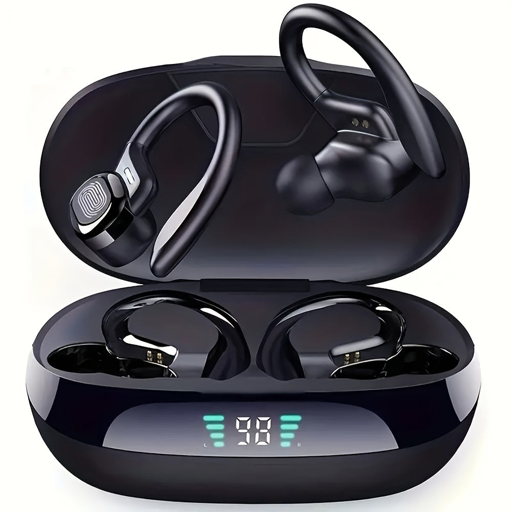 1 Pair LIFEBEE Wireless Earbuds with Mic, 5.3 In-Ear Headphones, Stereo Surround Sound, ENC Noise Cancelling, Touch Control Volume, Polymer Battery, with USB Type-C Charging Case, for Exercise & Sports, Adult - Plastic Materi