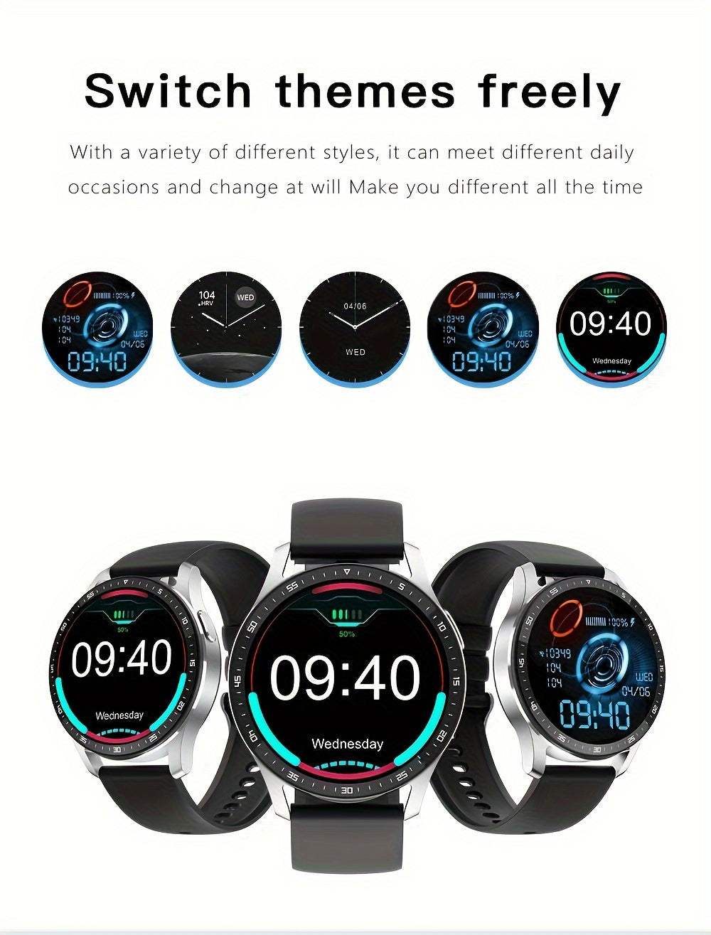 2-in-1 Smart Earphones Watch - Built-in Earbuds, Sports Waterproof, Hands-Free Calling, Compatible with Android and iPhone, Unisex Design for Men and Women