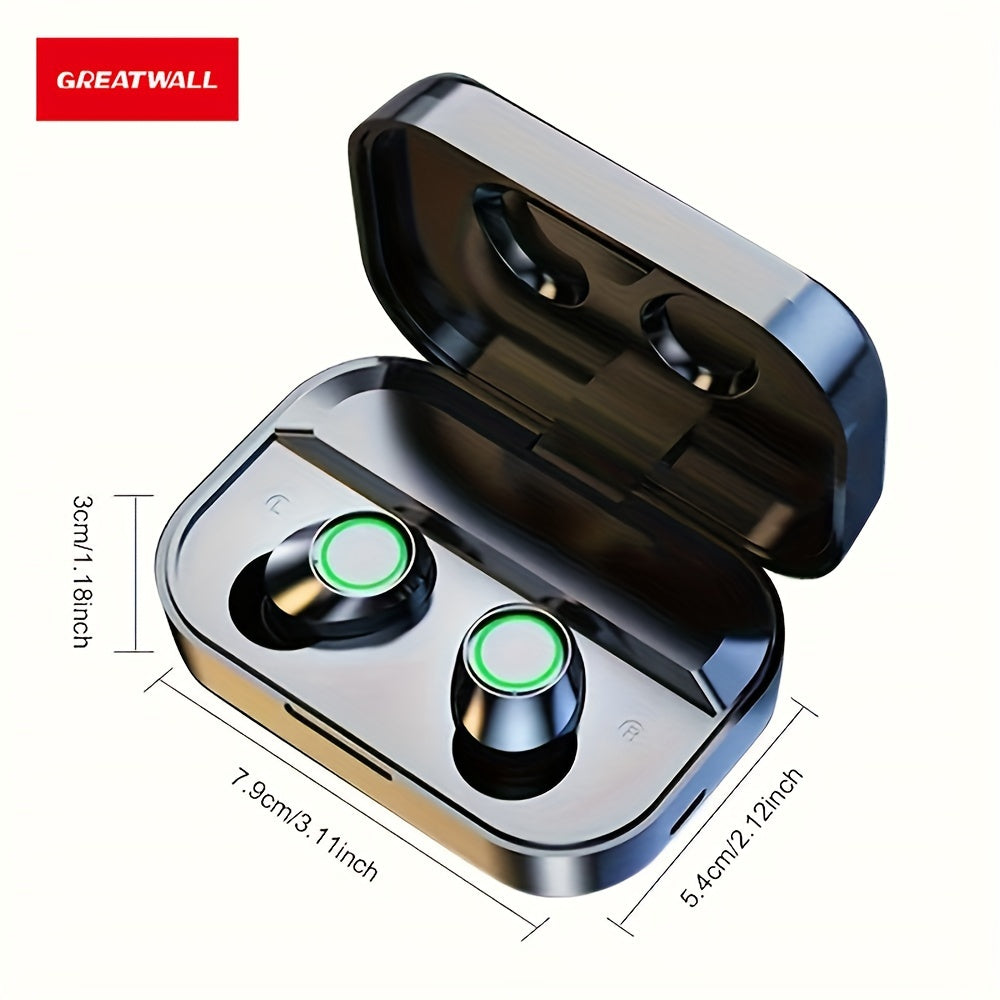 GREATWALL 2025 AI Translator Earbuds New Three-screen Intelligent Digital Display Power Wireless Earphones, High-end Fashionable Mirror Earphones, Sports Game Music Earphones
