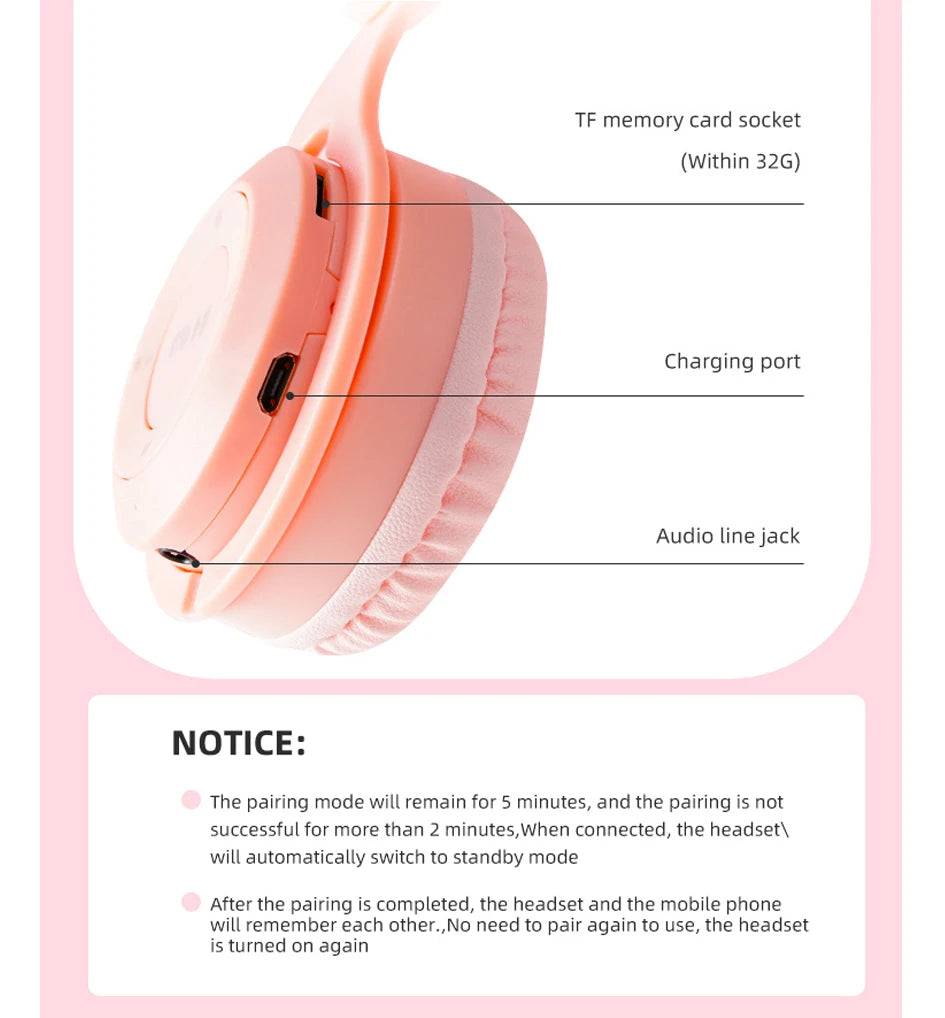 Bluetooth Headset 5.0 Bluetooth Headset Folding Wireless Sports Earphone Gaming Headsets Over-ear Headphones for Android ios