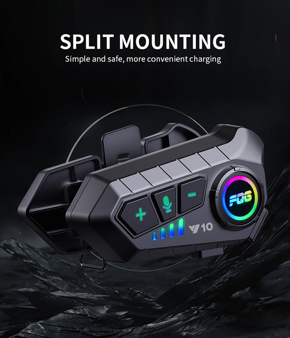 Bluetooth 5.3 Helmet Headset Wireless Hands-free Call Phone Kit Motorcycle Waterproof Earphone MP3 Music Player Speaker for Moto