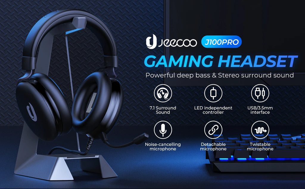 Gaming Headset for PC, Ps4, Ps5, Xbox Headset with 7.1 Surround Sound, Gaming Headphones with Noise Cancelling Mic