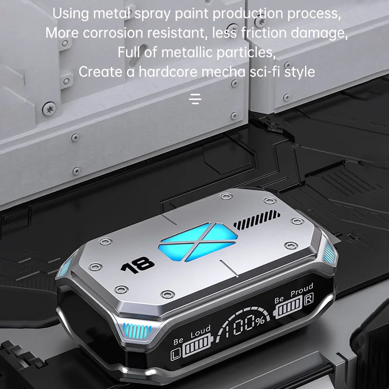 #M41 Bluetooth Earphones Wireless Headphones Smart Touch Digital Display Stereo Sound Earbuds With Colour Light Magnetic Suction