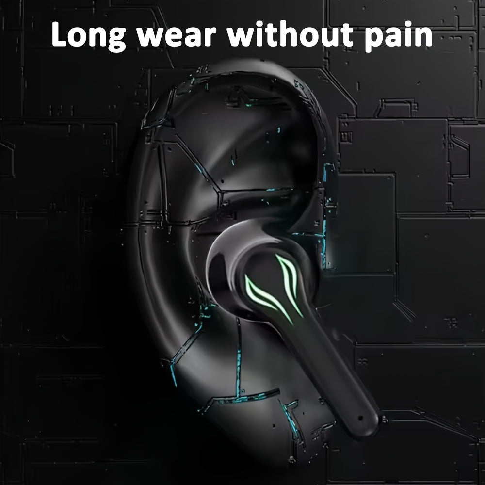 Exclusive Deal! Blue Light Gaming Earbuds - Wireless Bluetooth Headset with Blue LED Eyes, 3D Surround Sound, 40H Battery, Touch Control - Perfect for Streamers & Gamers!