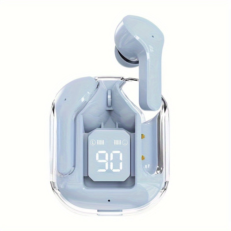 GREATWALL TWS Space Cabin Earbuds - Crystal-Clear Sound & Transparent Design with LED Digital Display, Ultra Long Standby for Music and Calling