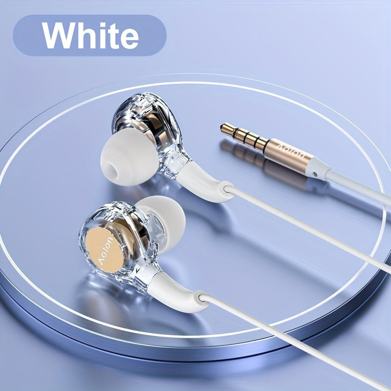 Crystal-Clear Transparent Earbuds - High-Def Wired Gaming Earphones with Noise Cancelling & Secure Fit - Perfect for Sports, HD Audio, Sweat-Resistant