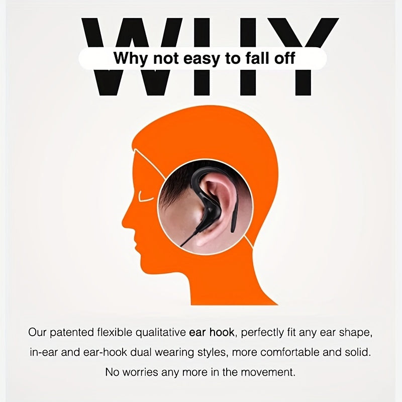 3.5mm Wired Earphones Plus - Noise Isolating, Bass Enhanced, Hands-Free Calling, Sweat-Resistant In-Ear Earbuds with Microphone - Compatible with iPad, iPod, MP3 Players, Android, iOS Smartphones