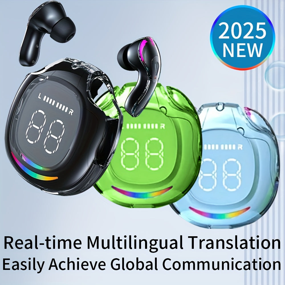 GREATWALL Language Translator Earbuds Supports 144 Languages Real Time High Accuracy Translation Earbuds Fit IOS & Android For Travel Business Learning