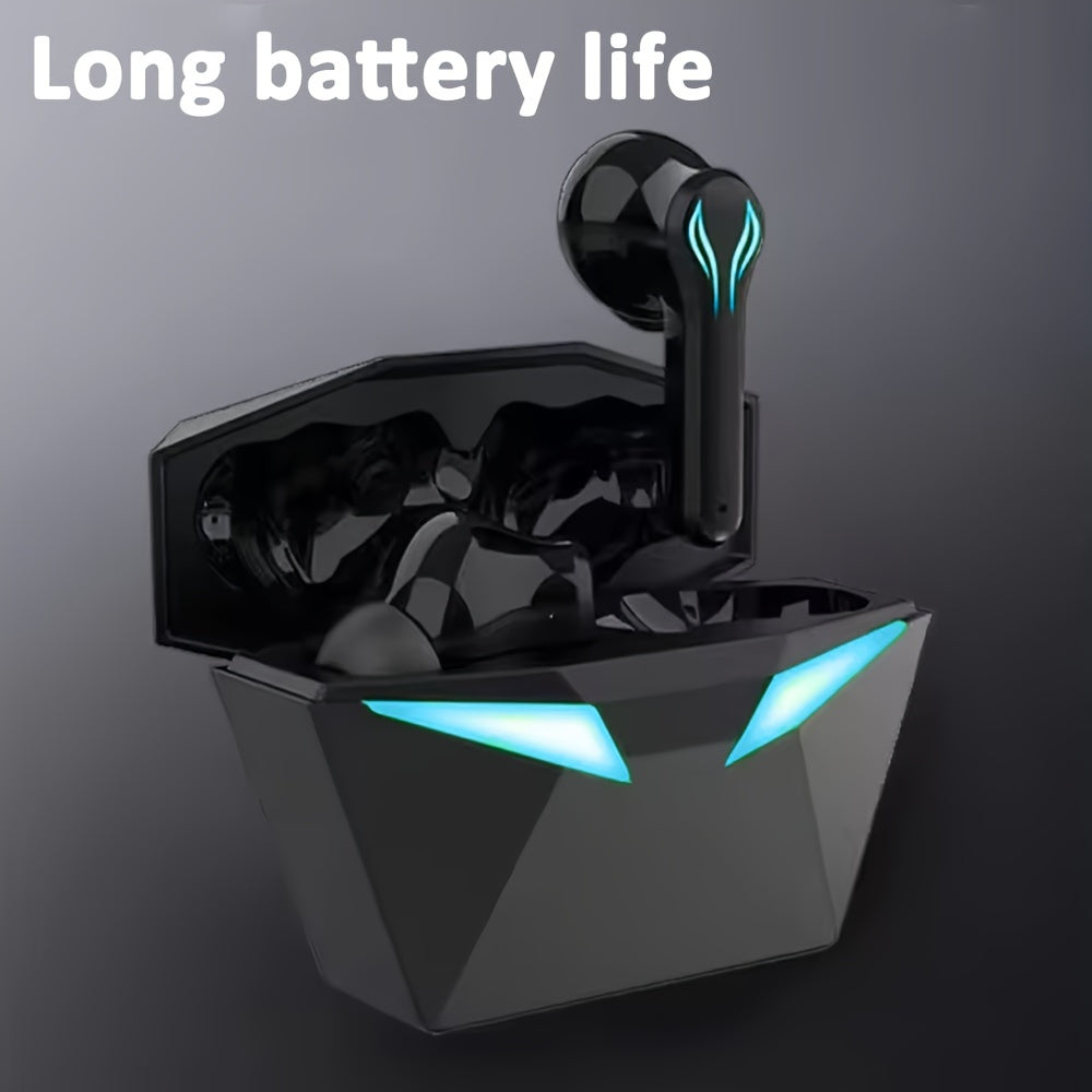 Exclusive Deal! Blue Light Gaming Earbuds - Wireless Bluetooth Headset with Blue LED Eyes, 3D Surround Sound, 40H Battery, Touch Control - Perfect for Streamers & Gamers!