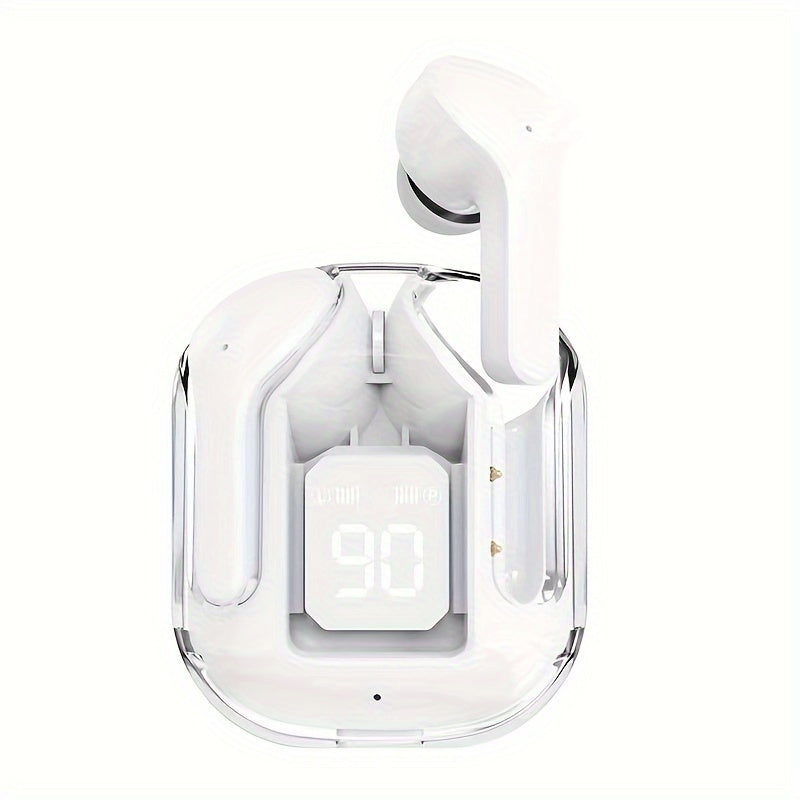 GREATWALL TWS Space Cabin Earbuds - Crystal-Clear Sound & Transparent Design with LED Digital Display, Ultra Long Standby for Music and Calling