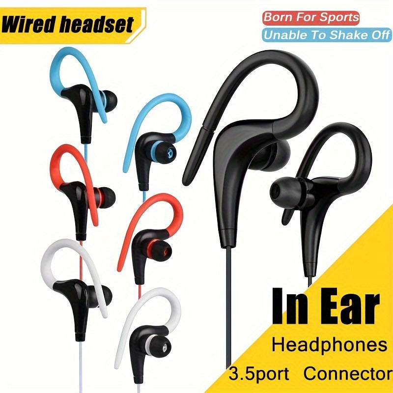 3.5mm Wired Earphones Plus - Noise Isolating, Bass Enhanced, Hands-Free Calling, Sweat-Resistant In-Ear Earbuds with Microphone - Compatible with iPad, iPod, MP3 Players, Android, iOS Smartphones