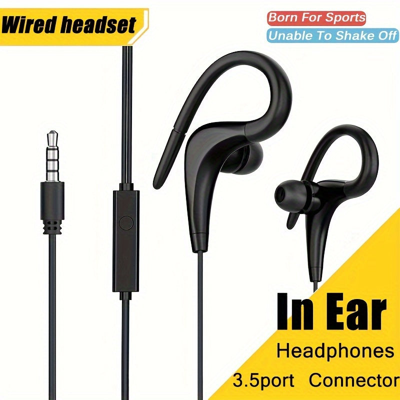 3.5mm Wired Earphones Plus - Noise Isolating, Bass Enhanced, Hands-Free Calling, Sweat-Resistant In-Ear Earbuds with Microphone - Compatible with iPad, iPod, MP3 Players, Android, iOS Smartphones