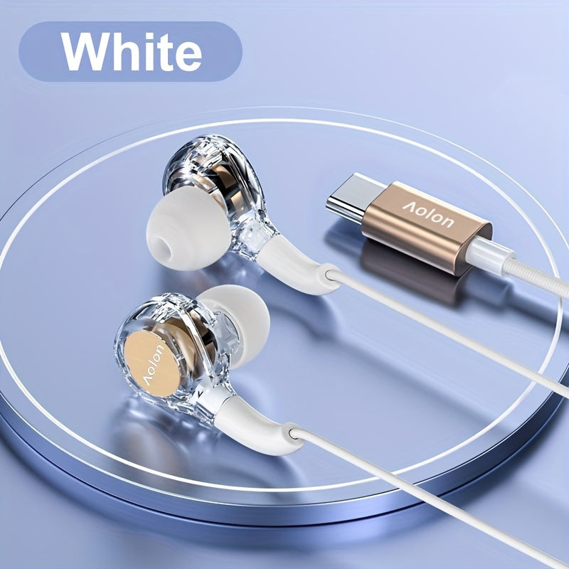 Crystal-Clear Transparent Earbuds - High-Def Wired Gaming Earphones with Noise Cancelling & Secure Fit - Perfect for Sports, HD Audio, Sweat-Resistant