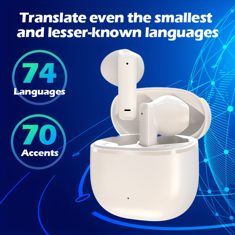 144 Languages Wireless Translation Earbuds: Real-time Translator With Rechargeable Battery For Travel, Social Media, And More