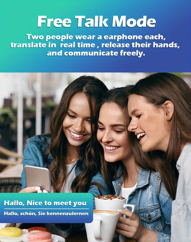 144 Languages Wireless Translation Earbuds: Real-time Translator With Rechargeable Battery For Travel, Social Media, And More